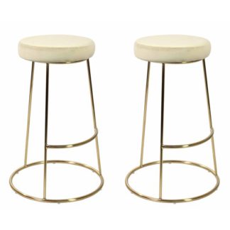 An Image of Opera Champagne Finish Bar Stool In Pair