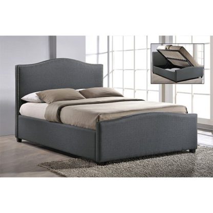 46302c70e8c5a649f8a74fb427c49a26c10dc41cd2d12559db4d67ed2cb4ab20.jpg An Image of Brunswick Fabric Storage Ottoman King Size Bed In Grey