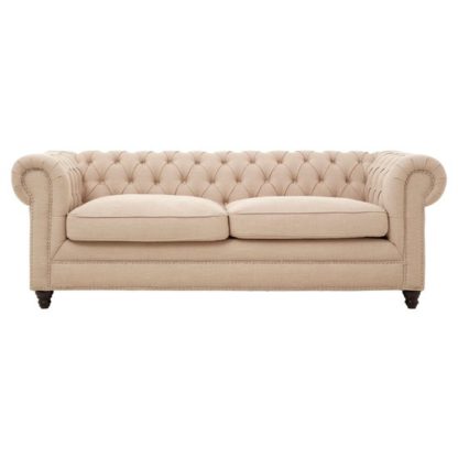466c6476bcdd36341a26c346cd4ef933f3f4cd905744b247ebc5328963df8b32.jpg An Image of Poerava 3 Seater Linen Sofa In Beige