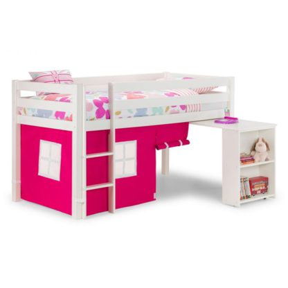 4693be189b2f8cbd29a606469bd8aca615ef0d7745cf8000cb81f86c8aa6f983.jpg An Image of Wendy Midsleeper Bunk Bed In Surf White With Pink Tent