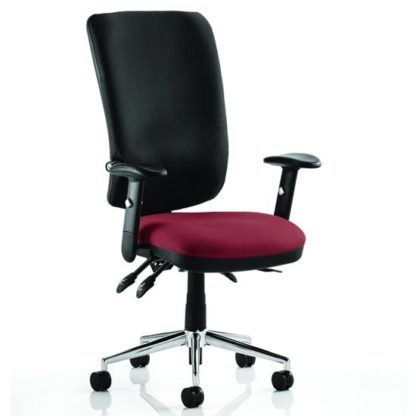 An Image of Chiro High Black Back Office Chair In Ginseng Chilli With Arms