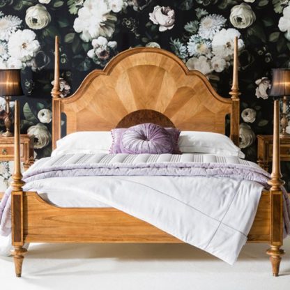 An Image of Spire Mindy Ash Wooden Super King Size Bed In Walnut