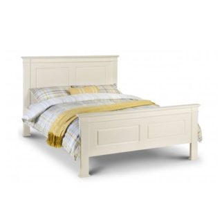 An Image of La Monte King Size Bed In Silky Smooth Stone White