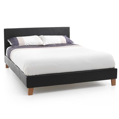 472da1c20826af5df8ee0663c3ea688712e840337a2e594dbd36628948aacd6e.jpg An Image of Tivoli Brown Faux Leather Super King Size Bed