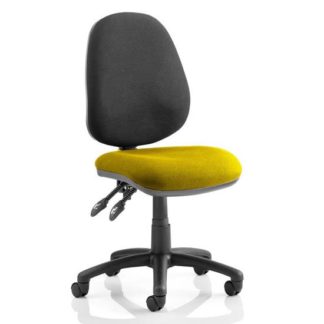 An Image of Luna II Black Back Office Chair In Senna Yellow