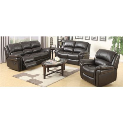 An Image of Lerna Leather 3 Seater Sofa And 2 Seater Sofa Suite In Brown