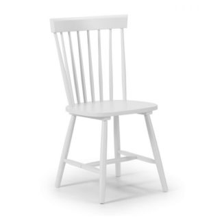 An Image of Snodland Rectangle Wooden Dining Chair In White Lacquer