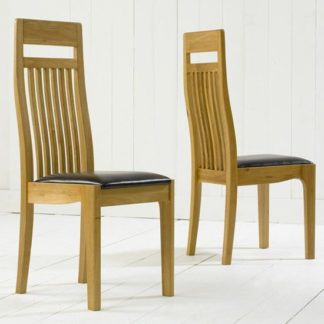 An Image of Pollux Dining Chairs In Pair With Brown Leather Seat