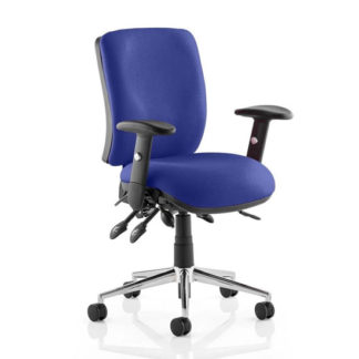 An Image of Chiro Medium Back Office Chair In Stevia Blue With Arms