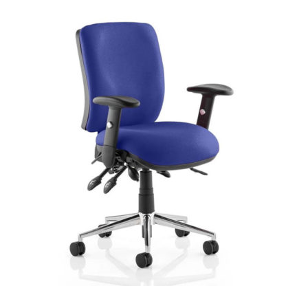 485e37d9c41a3d897a5f934b9c7b3930699a99e30e937b62029371b15221a50a.jpg An Image of Chiro Medium Back Office Chair In Stevia Blue With Arms