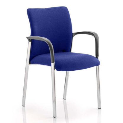 An Image of Academy Fabric Back Visitor Chair In Stevia Blue With Arms