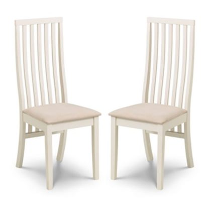 4885733f33e1980ddb8d01616e9319e8dca46f7fc36d2034c2d14c45bfc14599.jpg An Image of Vermont Ivory Faux Suede Dining Chairs In Pair