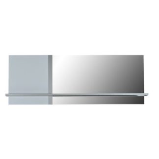 An Image of Crossana Wall Mirror In Stainless Lacquered Paper With 1 Shelf