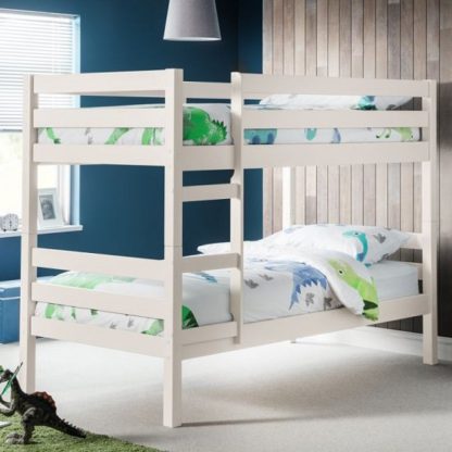 An Image of Winona Wooden Bunk Bed In Surf White Lacquer Finish
