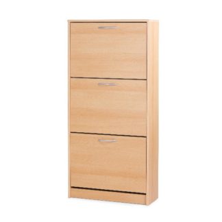 An Image of Montrose Shoe Cabinet In Beech With 3 Doors