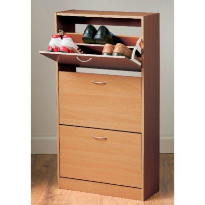 An Image of Envy Shoe Cabinet In Oak With 3 Drawer