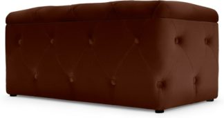 An Image of Hampton Rectangle Storage Pouffe, Warm Caramel Velvet