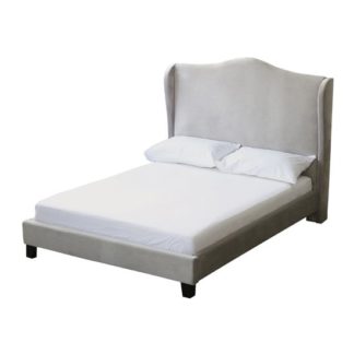 An Image of Chateaux Wing King Size Fabric Bed In Silver