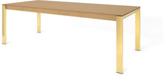 An Image of Custom MADE Corinna 10 Seat Dining Table, Oak and Brass