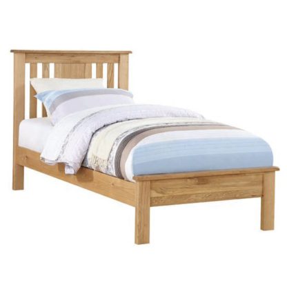 An Image of Heaton Wooden Low End Single Bed In Oak
