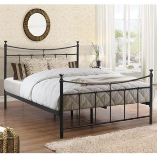 An Image of Emily Steel Single Bed In Black