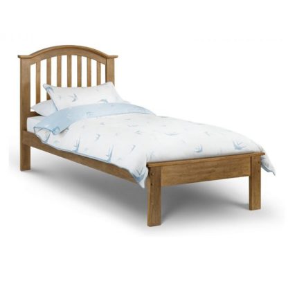 An Image of Brashear Wooden Single Size Bed In Light Oak Effect Finish