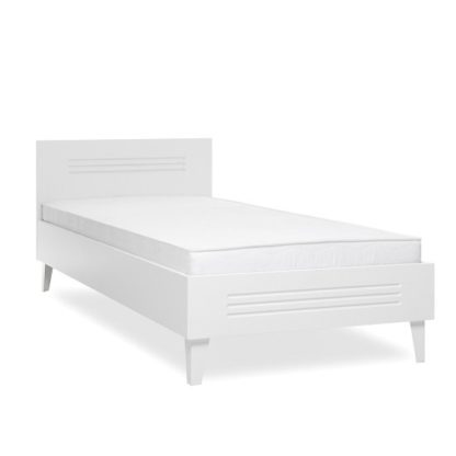 An Image of Hampstead Contemporary Wooden Single Bed In White
