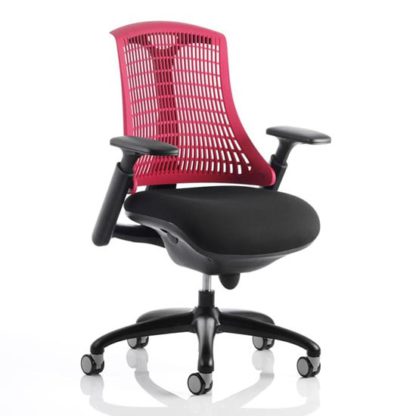 An Image of Flex Task Office Chair In Black Frame With Red Back