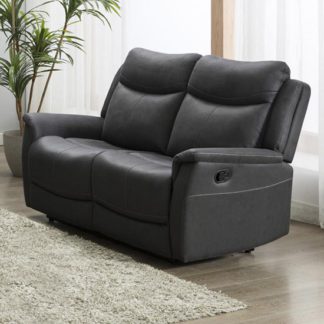 An Image of Arizona Fabric 2 Seater Manual Recliner Sofa In Slate