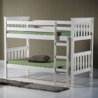 An Image of Charleston Wooden Bunk Bed In Ivory Finish