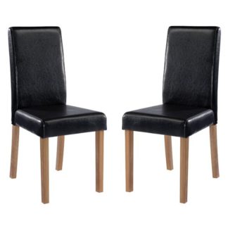 An Image of Oakridge Black Finish Dining Chairs In Pair