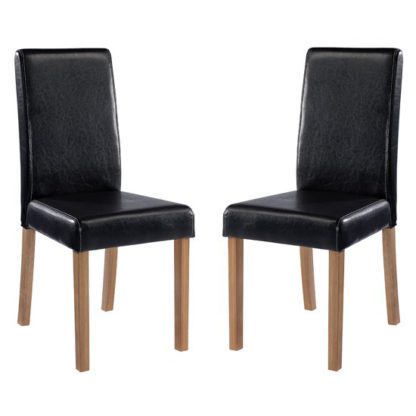 An Image of Oakridge Black Finish Dining Chairs In Pair