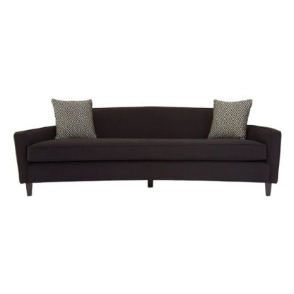 An Image of Menkar Dimity Fabric 3 Seater Sofa In Black