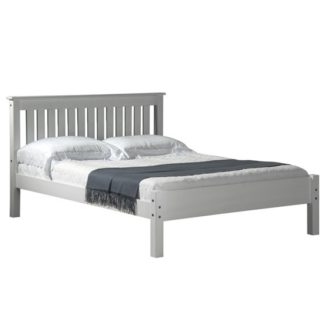 An Image of Manila Low Footend Pine King Size Bed In White