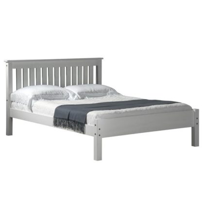 4caa08c535db6d2b39f058dd6d549c8f4813ce0a2c1978b100b7473b2880d61b.jpg An Image of Manila Low Footend Pine King Size Bed In White