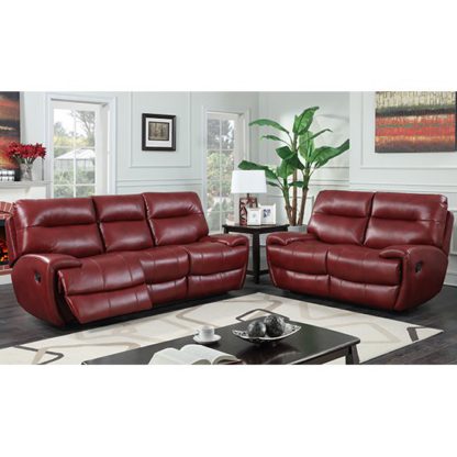 4d4dfcb73504cc6813a8875029b28b51cd3d51fecabaaa74453d75f3dec6d7d6.jpg An Image of Orionis Recliner 2 Seater And 3 Seater Sofa Suite In Red