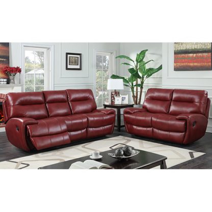 An Image of Orionis Recliner 2 Seater And 3 Seater Sofa Suite In Red