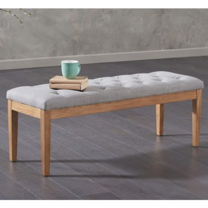 4d82c85203320c7daa7d5ccb1c7a2627e9f19054ff1bf14deebb4e8e4abb4b04.jpg An Image of Absolutno Fabric Small Dining Bench In Grey