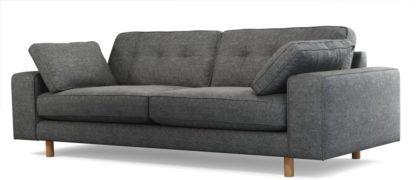 An Image of Content by Terence Conran Tobias, 3 Seater Sofa, Textured Weave Slate, Light Wood Leg