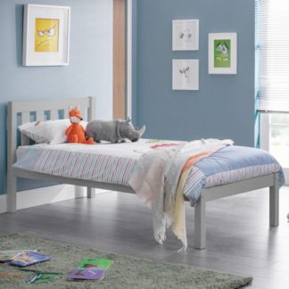 An Image of Luna Wooden Single Bed In Dove Grey