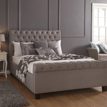 An Image of Neven Fabric Ottoman Storage King Size Bed In Silver