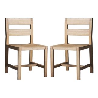 An Image of Kielder Oak Dining Chairs In Pair