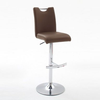An Image of Aachen Brown Faux Leather Seat Gas Lift Bar Stool