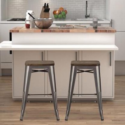 508da6c12bb68d1c12b39957b7f1366cbc669af6d28b1bdb76f268f671e9e75a.jpg An Image of Fusion Antique Gun Metal Backless Counter Stool In Pair