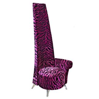 An Image of Amily Left Handed Potenza Chair In Purple Velvet Tiger Print