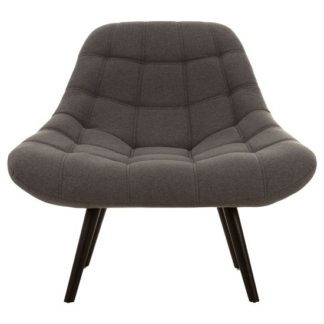An Image of Hyadum Faux Linen Upholstered Bedroom Chair In Grey