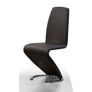 An Image of Swing I Metal Swinging Black Faux Leather Dining Chair