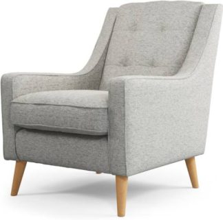 An Image of Content by Terence Conran Tobias, Armchair, Textured Weave Grey, Light Wood Leg