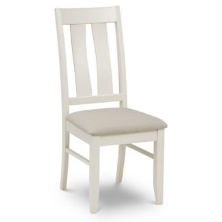 An Image of Atlantis Wooden Dining Chair In Ivory Lacquered Finish