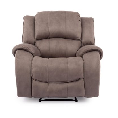 An Image of Ryan Recliner Textured Fabric Arm Chair In Smoke Finish